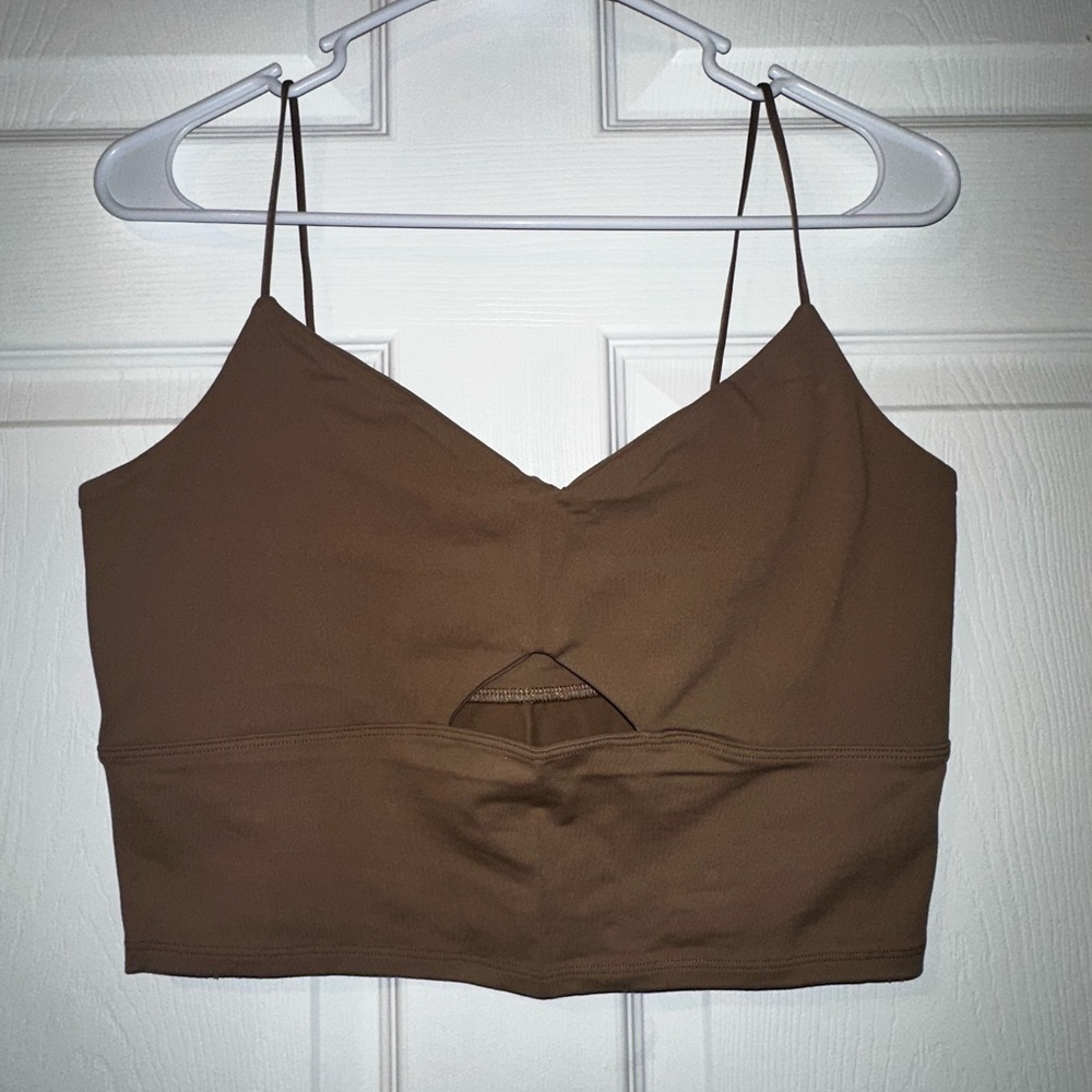 Abercrombie & Fitch Tan Cutout Crop Top